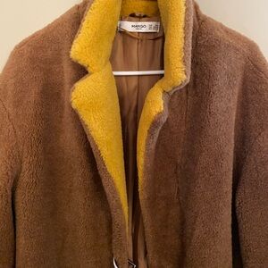 Mango Brown Coat with Yellow Lining